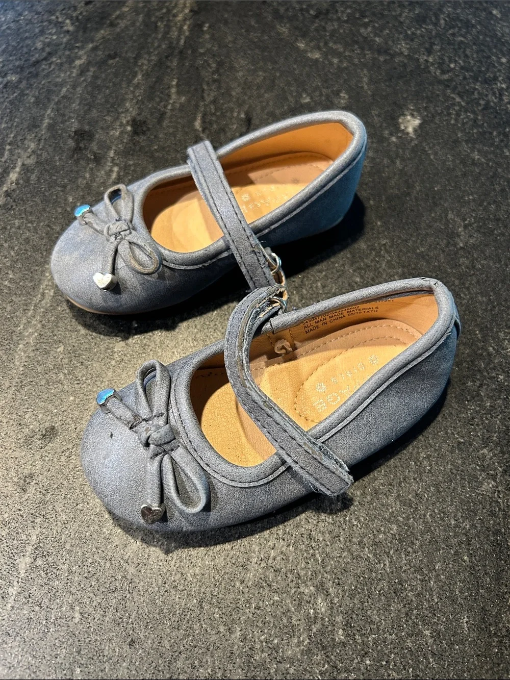 Gymboree Girls' Blue Mary Jane Flats with Heart Studs